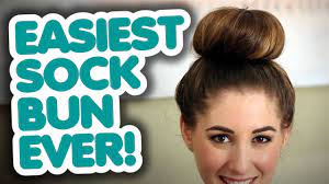 Grab the hair in the ponytail and twist it tightly all the way to the tip of the hair. Easiest Sock Bun Ever A Simple Sock Bun Tutorial Youtube