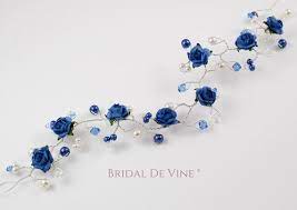 Navy Blue Light Blue Royal Blue Blue Shades Mulberry Etsy Bridesmaid Hair Accessories Blue Hair Accessories Vintage Hair Accessories