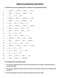 It is possible to then begin to balance the equation. Balancing Chemical Equations Worksheet 2 Answer Key Promotiontablecovers