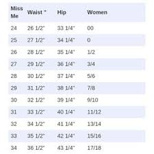 Miss Me Size Chart Nwt