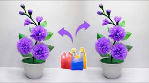 Cara membuat bunga plastik simple. Cara Membuat Bunga Yang Sangat Mudah Dari Kantong Plastik Kresek Plastic Shopping Bag Flowers Youtube