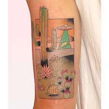 Maybe you would like to learn more about one of these? Desert Landscape And Alien Abduction Tattoo Tattoogrid Net