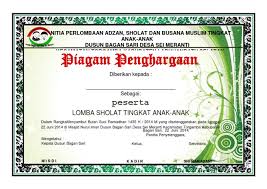 Berikut kami berikan contoh piagam penghargaan juara kelas. Contoh Piagam Penghargaan Pdf