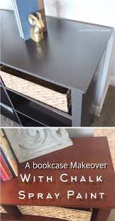 How To Refurbish A Faux Wood Bookcase With Chalk Spray Paint Bookcase Makeover Chalk Spray Paint Spray Paint Furniture