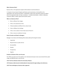Business Ethics