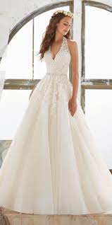 White Halter Wedding Dress V Neck Wedding Dress Bride Dress With Applique In 2020 White Halter Wedding Dress Spring 2017 Wedding Dresses Halter Wedding Dress