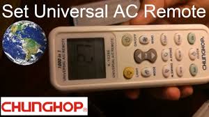 How To Set Universal Remote Control Codes With Panasonic Air Conditioner Chunghop K 1028e Youtube