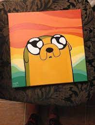 my jake the dog paints acrylic on canvas what is your painting style how acrylic canvas dog in 2020 hippie painting trippy painting diy canvas art