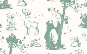 So many different kinds of hearts, colors, and shapes, oh my! Forest Animals Wallpaper Girls Room Wall Decor