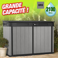 Coffre De Rangement Exterieur En Resine 2100 Litres Gris