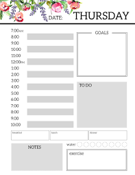Free 2020 printable calendar, blank templates, coloring pages, & holidays. Floral Free Printable Daily Planner Template Sheets Paper Trail Design