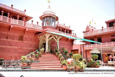 Sacred facade of Sanghi Ji, Sanganer, AI generated