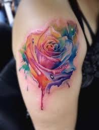 Tattoo Rose Watercolor Water Colors Saniderm Sanidermproteam Blackveiltattoo Watercolor Rose Tattoos Rainbow Tattoos Rose Tattoos