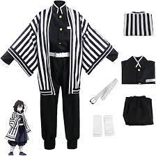 Amazon.com: Buyoem Iguro Cosplay Costume Kimono Robe Uniform Outfit  Halloween Full Set with Wig (Obanai Iguro, child120) : Clothing, Shoes &  Jewelry