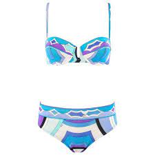 Emilio Pucci C 1960 S Blue Signature Print Two Piece Bikini Bathing Swimsuit Ebay Women S Plus Size Swimwear Vintage Bathing Suits Pucci