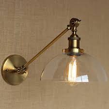 Showcasing a clear glass base anchoring a slender art glass frame with a movila finish, this table lamp is sure to stand out in a living room, dining room, or bedroom. The Iron Glass Bronze Brass Arm Style Retro Creative American Country Hall Bedroom Wall Lamp Lightingo Co Uk