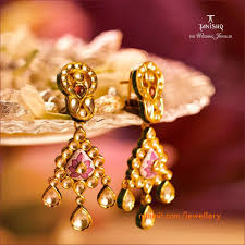 Kundan Earrings With Enamel From Tanishq Tanishq Jewellery Traditional Jewelry Gold Jewelry Fashion