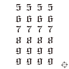 Get 100's of number tattoos for girls design ideas with picture gallery. Gothic Numbers Henna Tattoo Stencil Shop Now At Mihenna