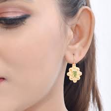 Buy Peridot & Pearl Vermeil 14K Gold Over Sterling Silver Earring Online in  India
