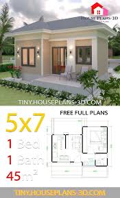 Small House Design Plans 5x7 With One Bedroom Hip Roof Tiny House Plans Small House Design Plans One Bedroom House Plans 1 Bedroom House Plans