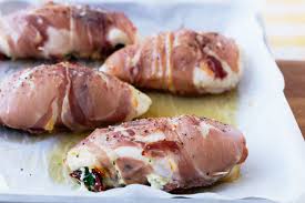 Prosciutto Wrapped Chicken With Ricotta Spinach And Sun Dried Tomato Recipe Prosciutto Recipes Prosciutto Wrapped Chicken Procuitto Recipes
