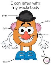 I Use Mr Potato Head To Teach Whole Body Listening What Is Whole Body Listening It Is Si Whole Body Listening Social Thinking Teaching Social Skills