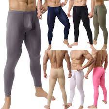 Men's Smooth Low Rise Bulge Pouch Long Johns Thermal Pants Underwear  Legging New | eBay