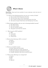 No copyright shall subsist in any work of the government of the philippines. Health 7 Quarter 2 Module 1 Nutrition During Adolescence Grade 7 Modules
