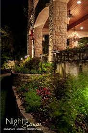Using Path Lights On Long Stems To Down Light Plants While Up Lighting The Columns In Spicewood Texas Www Landscape Lighting Residential Lighting Landscape