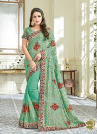 Start with several drops of blue and gradually add. Aqua Green Colour Latest Designer Fancy Wedding Wear Designer Thread And Sequins Embroidery Work Heavy Saree Collection 10111 Theethnicworld