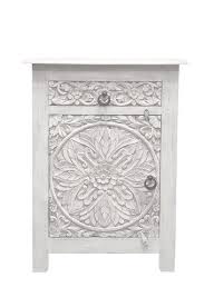 Indian Carved Bedside Tables That Have Been White Washed Luxury Bedroom Design Pink Bedside Tables White Washed Bedside Table
