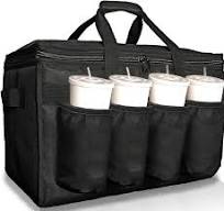 Insulated Food Delivery Bag with Cup Holders/Drink Carriers ...