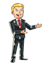 Man In Suit Giving A Presentation Cartoon Vector Clipart Friendlystock In 2020 Business Man Man Dark Suit