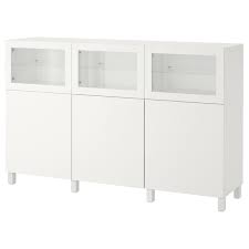 Ikea nesna comodino 70215525 istruzioni montaggio pdf manualsmania. Besta Mobile Con Ante Bianco Lappviken Sindvik Vetro Trasparente Bianco 180x42x112 Cm Ikea It