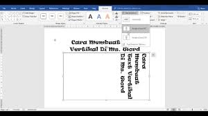 Cara Membuat Text Vertikal Di Ms Word Youtube