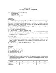 There are only 7 basic sounds for the whole alphabet. Practical 1 Cryptographic Algorithms Aim Study Of