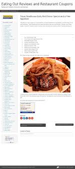 Texas Roadhouse Early Bird Dinner Special And A Free Appetizer Free Appetizer Special Dinner Appetizers