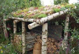 Woodshed Living Roof Bauernhof Garten Gartendach Garten