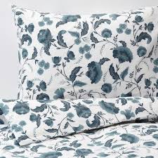 Kallfrane Bettwascheset 2 Teilig Weiss Blau 140x200 80x80 Cm Ikea Deutschland Bettdeckenbezug Naturmaterial Ikea