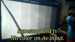 Samsung Led tv Black and white Av input. - YouTube