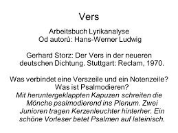 'vers' is short for versatile. Vers Arbeitsbuch Lyrikanalyse Od Autoru Hans Werner Ludwig Ppt Video Online Herunterladen