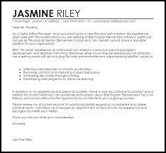 Principal Cover Letter Sample Cover Letter Templates Examples