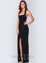 Boulevard Gown A Gorgeous Full Length Bodycon Dress By Nookie A Classic Halter Style With A Full Len Black Bridesmaids Full Length Skirts Black White Wedding
