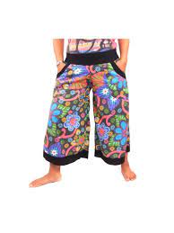 กางเกงขาบานลายดอก ส ดำ jing shop thailand