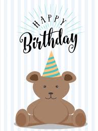 Happy Birthday Greeting Card For Kids Cute Bear Happy Birthday Card For Kids Birthday Greeting Cards By Davia Happy Birthday Cards Kids Birthday Cards Birthday Cards