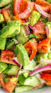 Cucumber Tomato Avocado Salad Made A Smaller Version For A Single Serving Yummy Food Cooking Recipes Recipes
