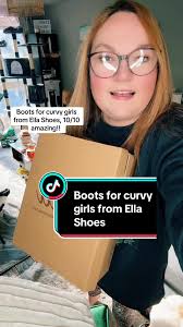 These boots for curvy girls from @Ella Shoes are absolutely freaking  amazing. I love them. I’m gonna give these boots 10 out of 10 they fit  perfectly. They’re really room if I wanna wear a thick sock ...