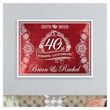 Congratulations, you made it to anniversary number 40; Wedding Anniversary 40th Wedding Anniversary Poster Red Wedding