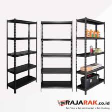  Rak Besi 5 Tingkat Hitam Tactix Kekuatan 200kg Level Rak Gudang Rak Minimarket Rak Besi Siku Rak Toko Rak Rak Toko Besi