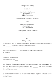 Die wohnung und die garage können nur gemeinsam gekündigt werden. Mietvertrag Fur Garage Oder Stellplatz Sofort Download